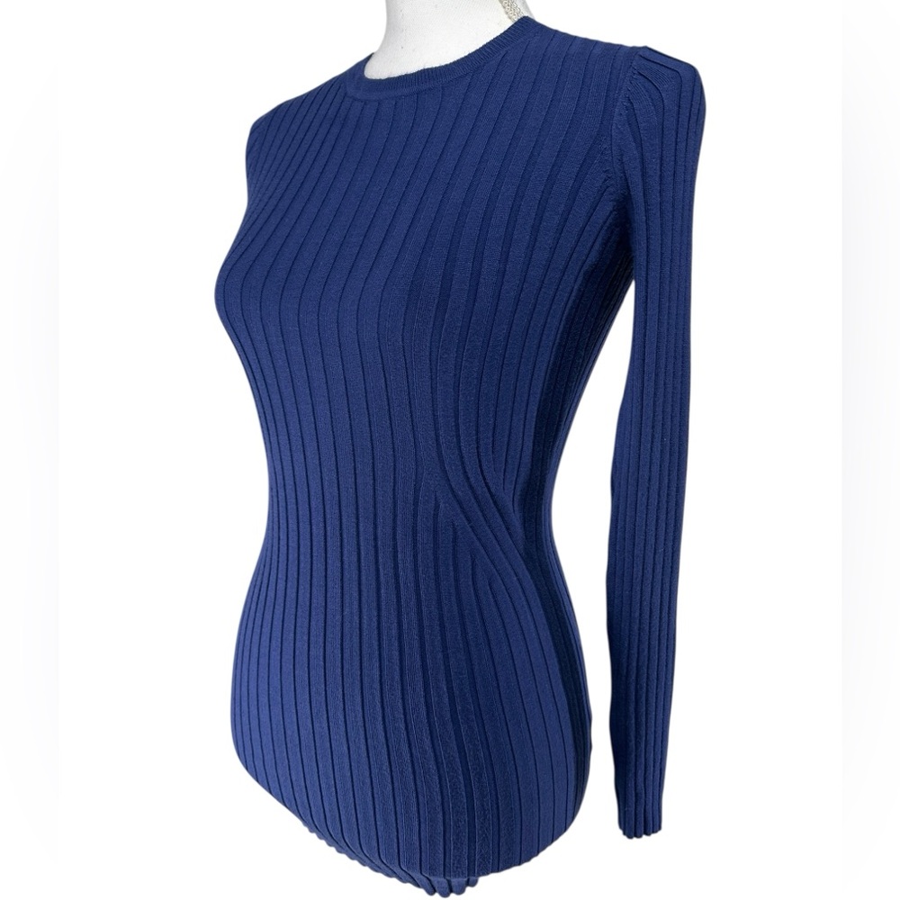 MERTICO / Royal Blue Ribbed Sweater / Small - Picture 3 of 9